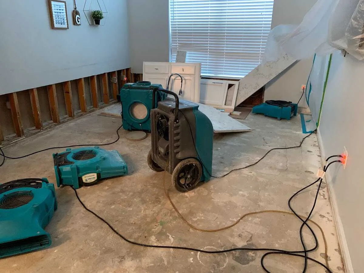 Dehumidifier in flood-cut room for Water Extraction & Removal in Montgomery